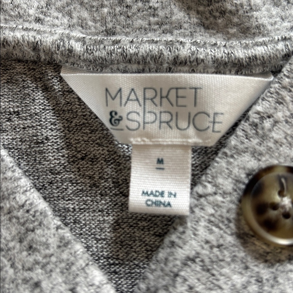 Market & Spruce Women’s Heather Gray Button-Up size M - Picture 5 of 5